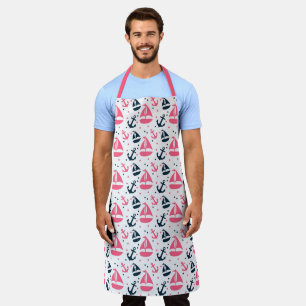 Pink and Navy Nautical Series Design 13 Apron
