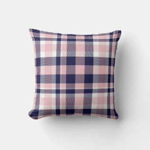 Pink and navy Plaid,  checkered,  tartan seamless  Cushion