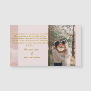 Pink and Neutral Modern Elegant wedding thank you