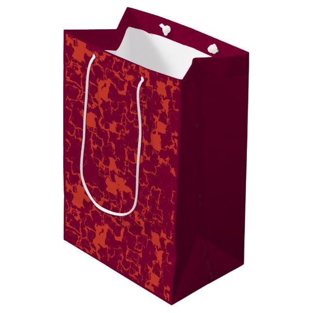 pink and orange abstract bath towel set medium gift bag (Front Angled)