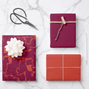 pink and orange abstract bath towel set wrapping paper sheet