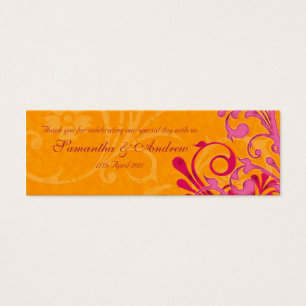 Pink and Orange Abstract Floral Favour Tags