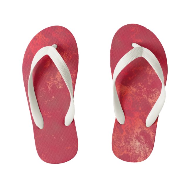 pink and orange abstract kid's thongs (Footbed)