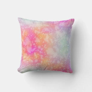 Pink and Orange Abstract Watercolor Background Cushion