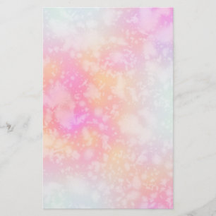 Pink and Orange Abstract Watercolor Background Stationery