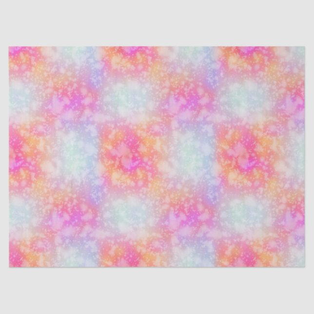 Pink and Orange Abstract Watercolor Background Tissue Paper (Front)