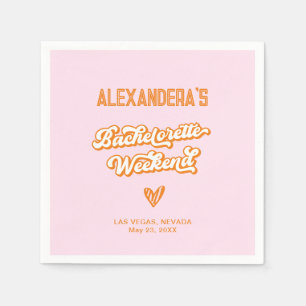 Pink and Orange Beach Bachelorette Party Napkin