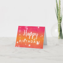 Pink and Orange Birthday Card For Teen Girls