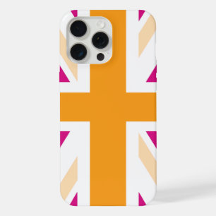 Pink and Orange British Flag iPhone Case