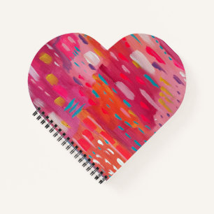Pink and Orange Brush Marks Abstract  Notebook