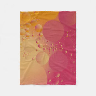 Pink and orange bubble digital fleece blanket