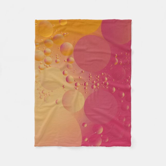 Pink and orange bubble digital fleece blanket (Front)