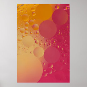 Pink and orange bubble digital poster
