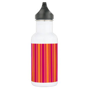 Pink and orange candy stripes 532 ml water bottle