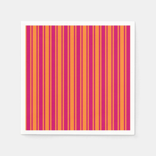 Pink and orange candy stripes napkin (Front)