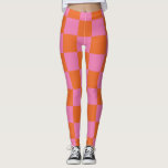 Pink and Orange Chequered Pattern Leggings<br><div class="desc">Pink and Orange Chequered Pattern Leggings</div>
