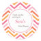 Pink and Orange Chevron Favour Sticker
