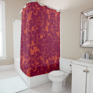 Pink and Orange Curvy Lines Shower Curtain