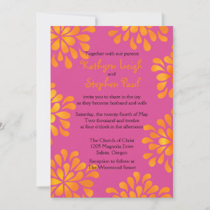 Pink and Orange delights- wedding invitation