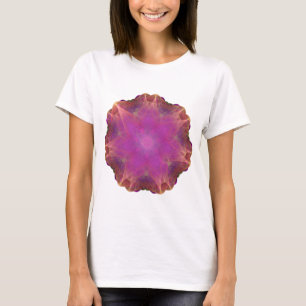 pink and orange Energised Heart fractal mandala T-Shirt