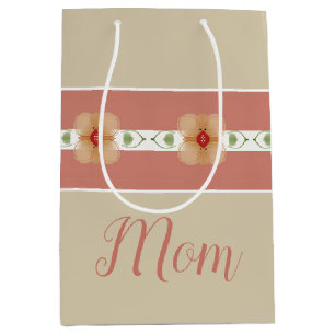 Pink And Orange Floral Medium Gift Bag