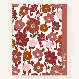 Pink and orange floral spiral notebook | journal