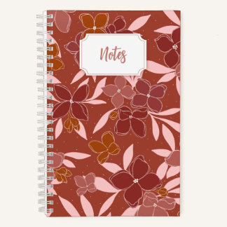 Pink and orange floral spiral notebook | Journal
