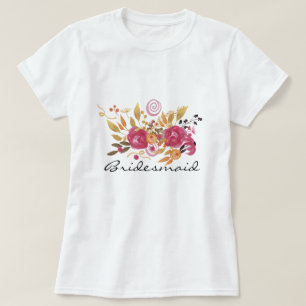 Pink and Orange Flower Bouquet Bridesmaid T-Shirt