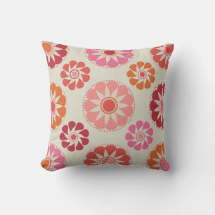 Pink and Orange Flowers MOJO Pillow
