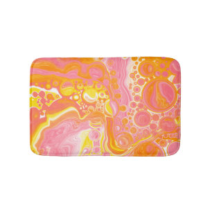 Pink and Orange Fluid Art Bath Mat