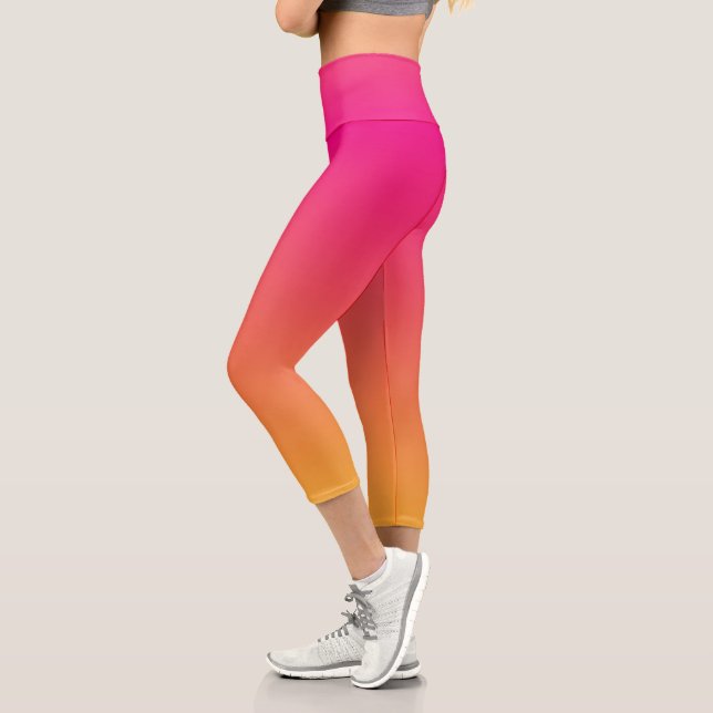 Pink and orange gradient capri leggings (Left)
