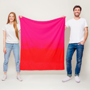 Pink and Orange Gradient Fleece Blanket