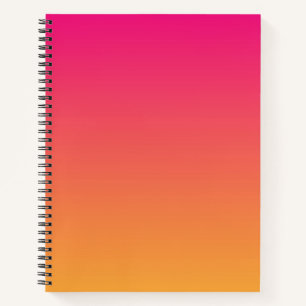 Pink and orange gradient notebook