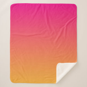 Pink and orange gradient sherpa blanket