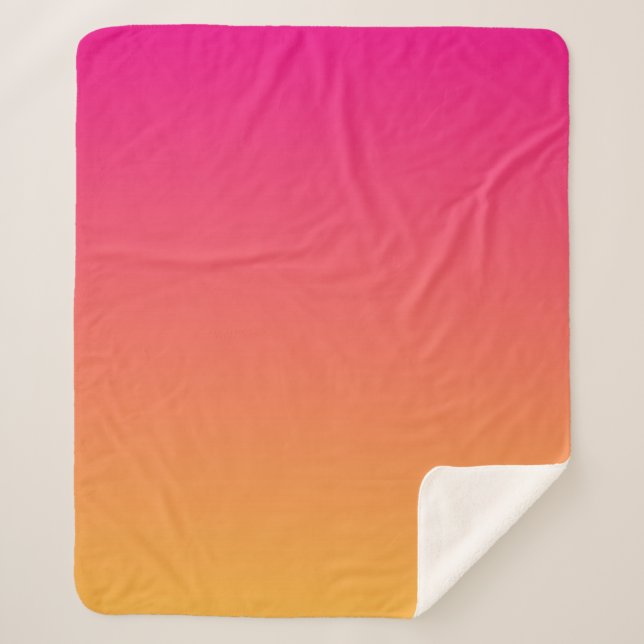 Pink and orange gradient sherpa blanket (Front)