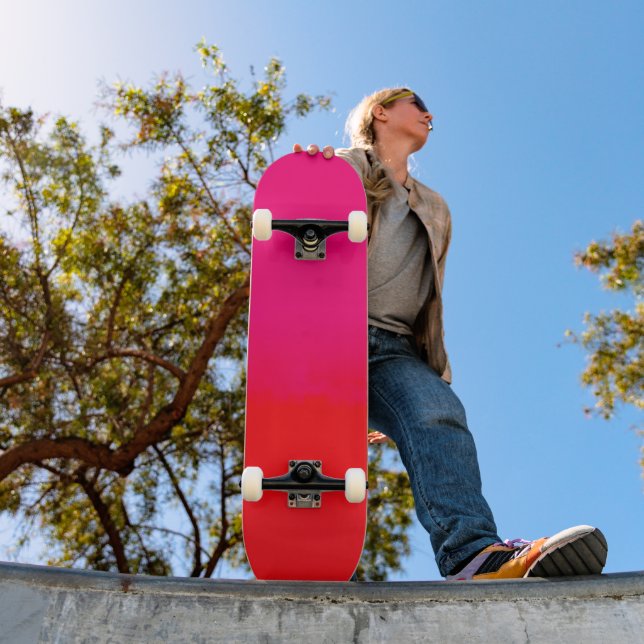 Pink and Orange Gradient  Skateboard (Outdoor 1)