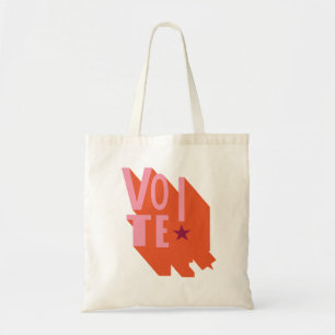 Pink and Orange Graphic VOTE! Tote Bag