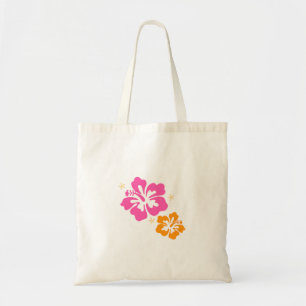 Pink and orange hibiscus flower Tote Bag