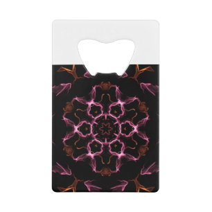 Pink and Orange Mandala on Black Background