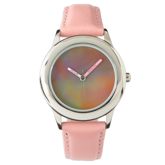 pink and Orange Marble Texture Watch (Front)