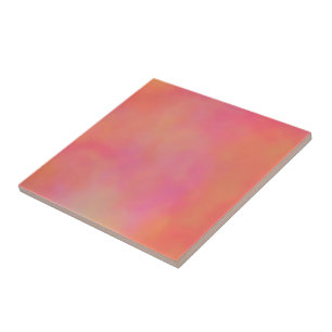 Pink and Orange Marrbled Cloud abstract Ceramic Tile