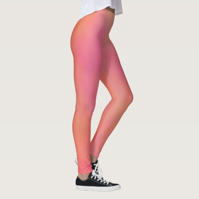 Pink and Orange Marrbled Cloud abstract Leggings (Right)