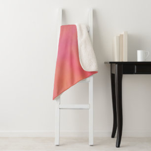 Pink and Orange Marrbled Cloud abstract Sherpa Blanket