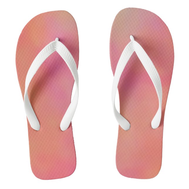 Pink and Orange Marrbled Cloud abstract Thongs (Footbed)