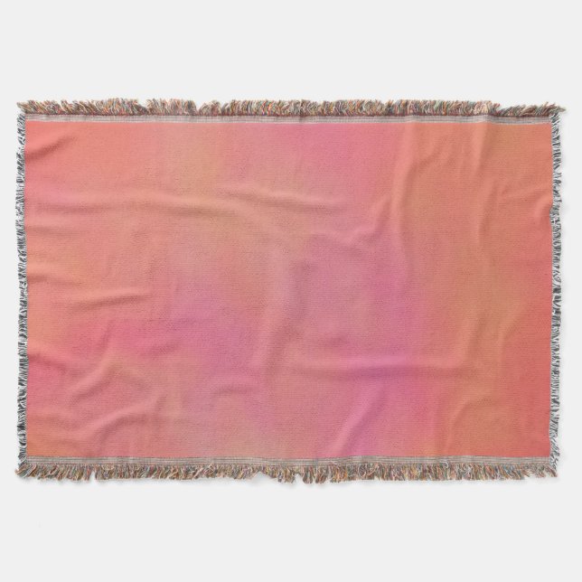 Pink and Orange Marrbled Cloud abstract Throw Blanket (Front)