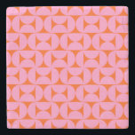 Pink And Orange Mid Century Modern Pattern Stone Coaster<br><div class="desc">Retro Mid Century Modern Pattern – Abstract Geometric Shapes – Cute and Minimalist Geometric Pattern in pink and orange.</div>