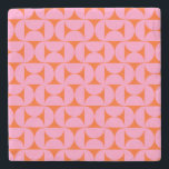 Pink And Orange Mid Century Modern Pattern Stone Coaster<br><div class="desc">Retro Mid Century Modern Pattern – Abstract Geometric Shapes – Cute and Minimalist Geometric Pattern in pink and orange.</div>