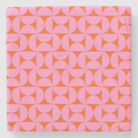 Pink And Orange Mid Century Modern Pattern