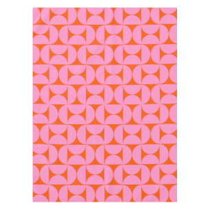 Pink And Orange Mid Century Modern Pattern Tablecloth