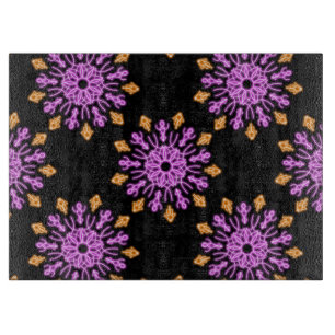 Pink and orange neon flower cutting board